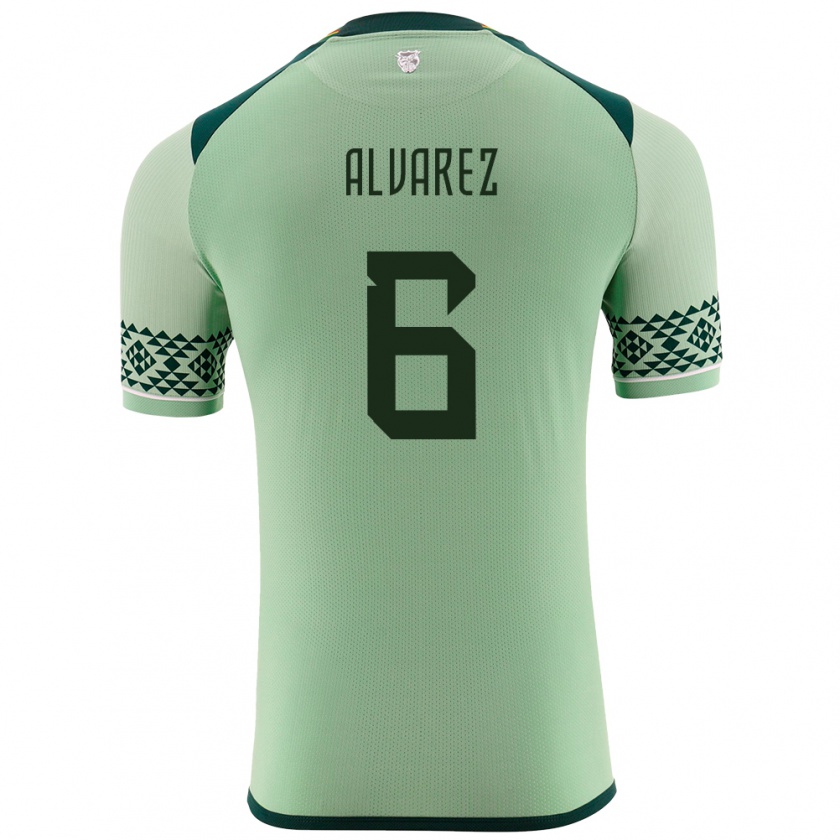 Kandiny Niño Camiseta Bolivia Eduardo Álvarez #6 Verde Claro 1ª Equipación 24-26 La Camisa México