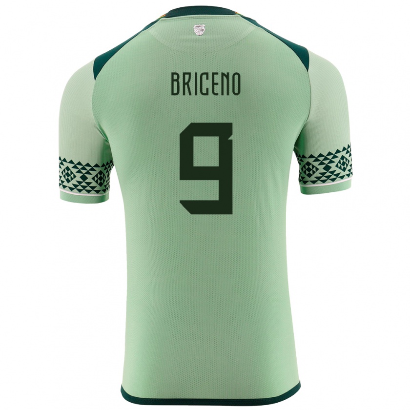 Kandiny Niño Camiseta Bolivia José Briceño #9 Verde Claro 1ª Equipación 24-26 La Camisa México