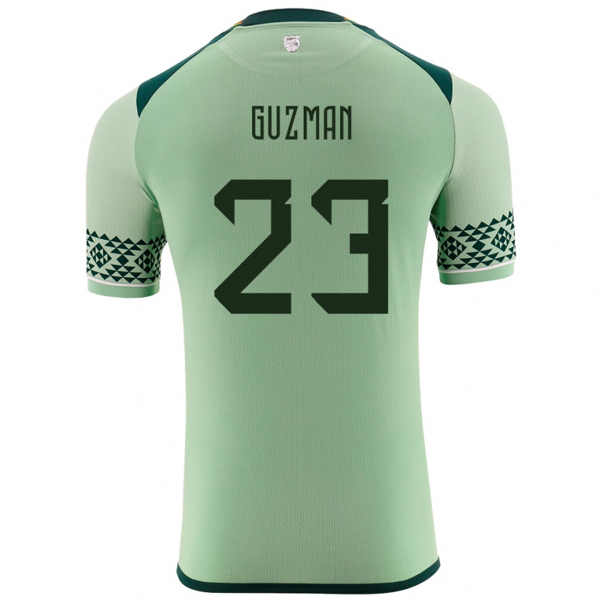 Kandiny Bambino Maglia Bolivia Leonardo Guzmán #23 Verde Chiaro Kit Gara Home 24-26 Maglietta