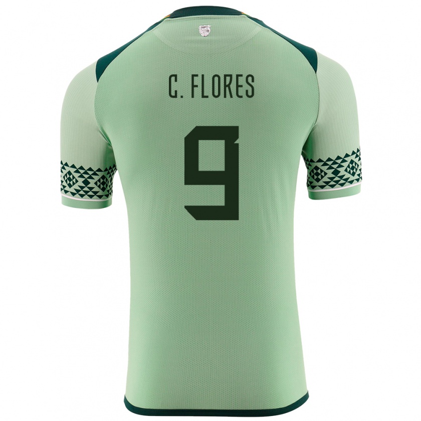 Kandiny Bambino Maglia Bolivia Cesar Flores #9 Verde Chiaro Kit Gara Home 24-26 Maglietta