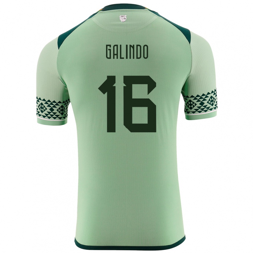 Kandiny Bambino Maglia Bolivia Matías Galindo #16 Verde Chiaro Kit Gara Home 24-26 Maglietta