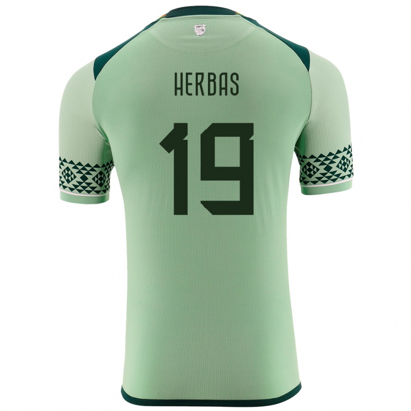 Kandiny Niño Camiseta Bolivia Alan Herbas #19 Verde Claro 1ª Equipación 24-26 La Camisa México