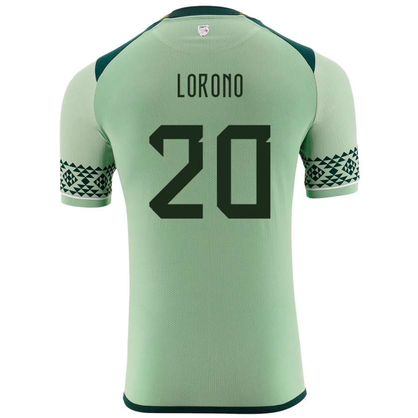 Kandiny Niño Camiseta Bolivia Bernardo Loroño #20 Verde Claro 1ª Equipación 24-26 La Camisa México