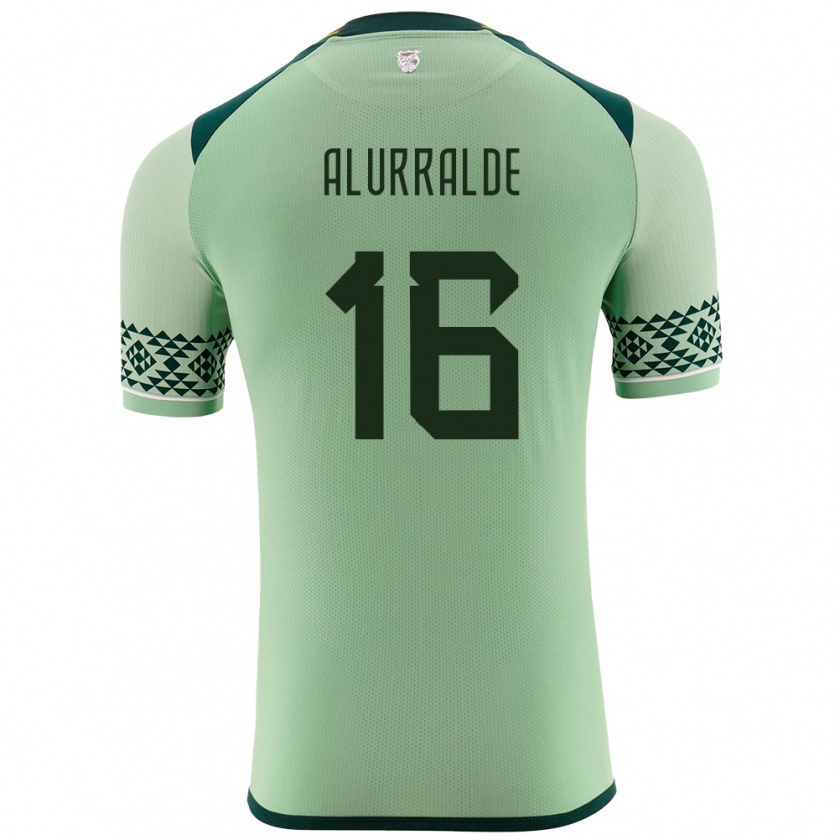 Kandiny Niño Camiseta Bolivia Samantha Alurralde #16 Verde Claro 1ª Equipación 24-26 La Camisa México