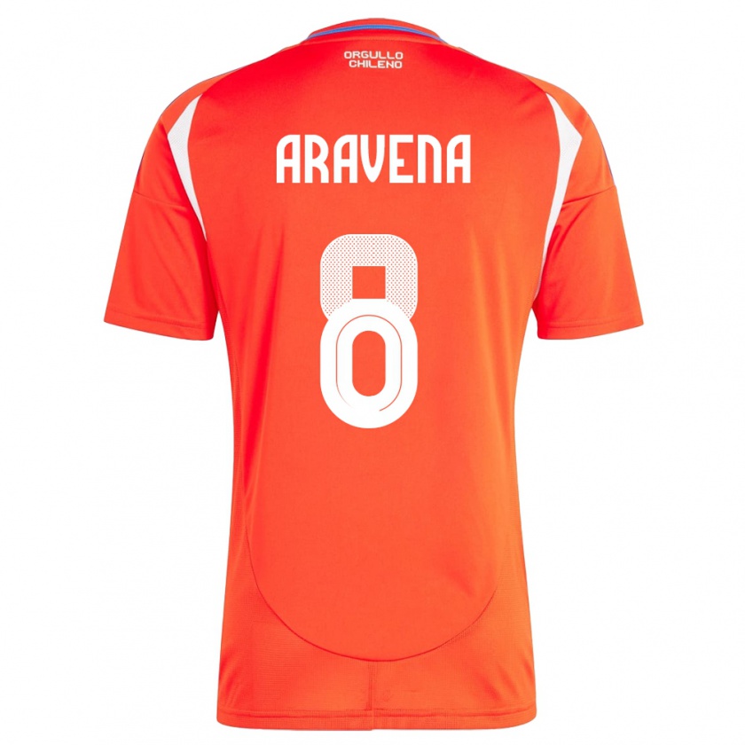 Kandiny Kinder Chile Alexander Aravena #8 Rot Heimtrikot Trikot 24-26 T-Shirt Österreich