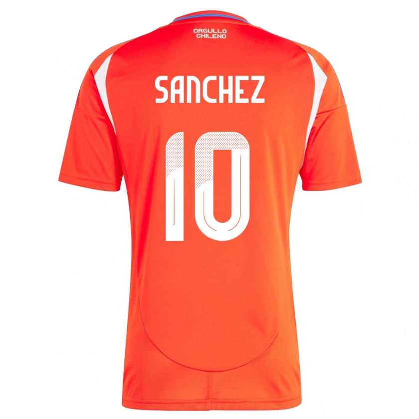 Kandiny Niño Camiseta Chile Alexis Sánchez #10 Rojo 1ª Equipación 24-26 La Camisa