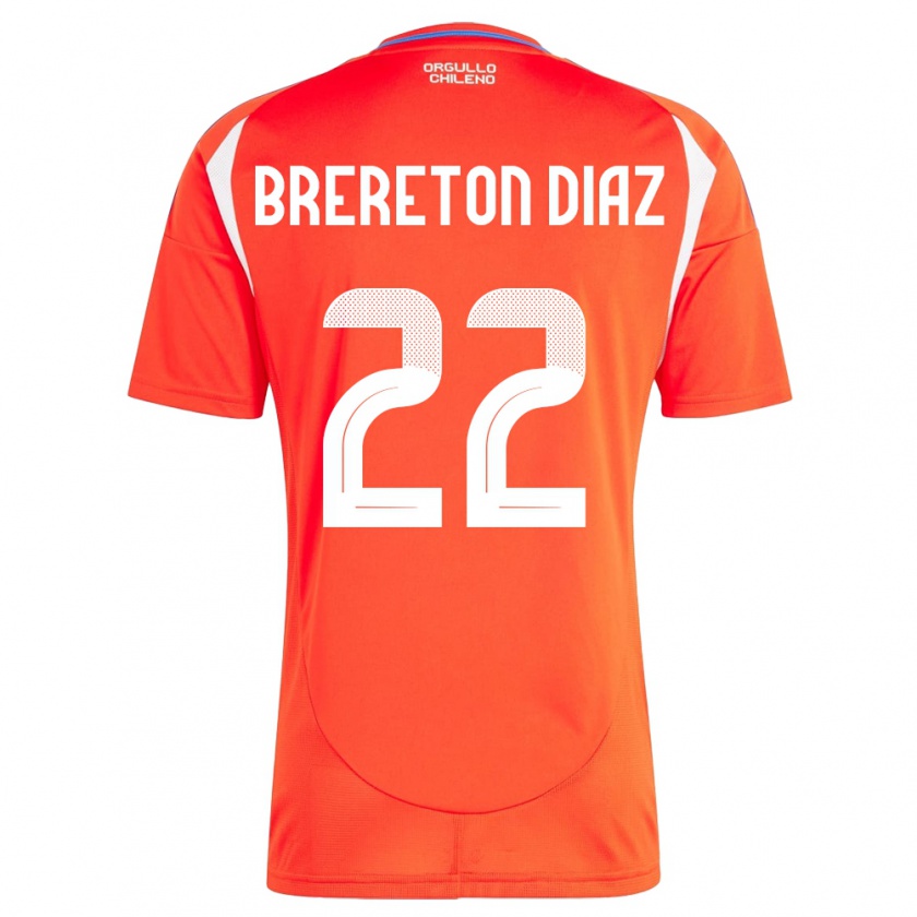 Kandiny Kinder Chile Ben Brereton Díaz #22 Rot Heimtrikot Trikot 24-26 T-Shirt Österreich