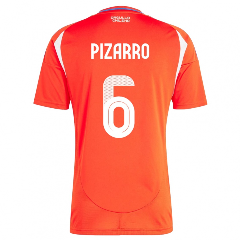 Kandiny Kinderen Chili Vicente Pizarro #6 Rood Thuisshirt Thuistenue 24-26 T-Shirt België