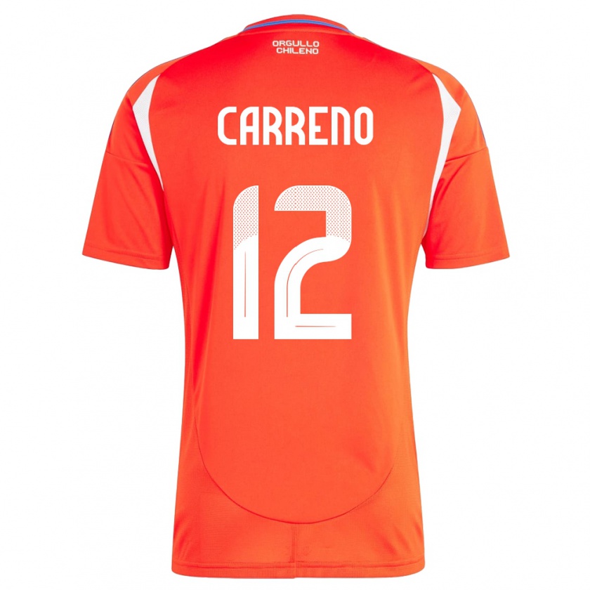 Kandiny Bambino Maglia Cile Diego Carreño #12 Rosso Kit Gara Home 24-26 Maglietta