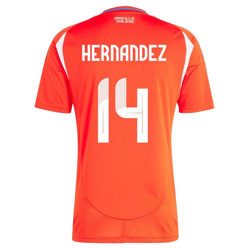 Kandiny Kinder Chile Leandro Hernández #14 Rot Heimtrikot Trikot 24-26 T-Shirt Österreich