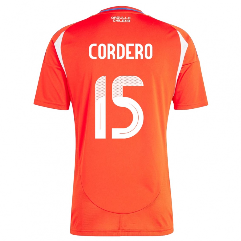 Kandiny Kinderen Chili Renato Cordero #15 Rood Thuisshirt Thuistenue 24-26 T-Shirt