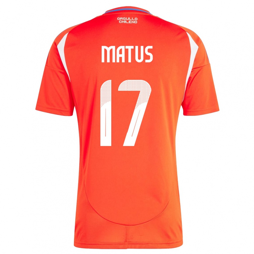 KandinyキッズチリEsteban Matus#17赤ホームシャツ24-26ジャージーユニフォーム