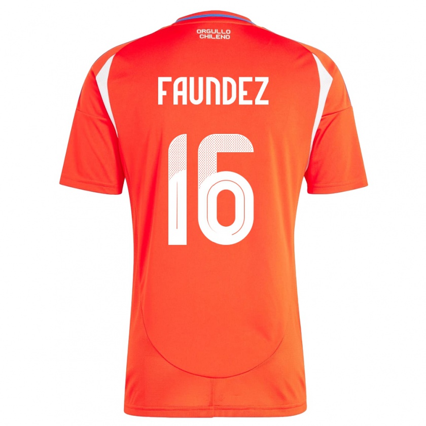 Kandiny Kinderen Chili Felipe Faúndez #16 Rood Thuisshirt Thuistenue 24-26 T-Shirt