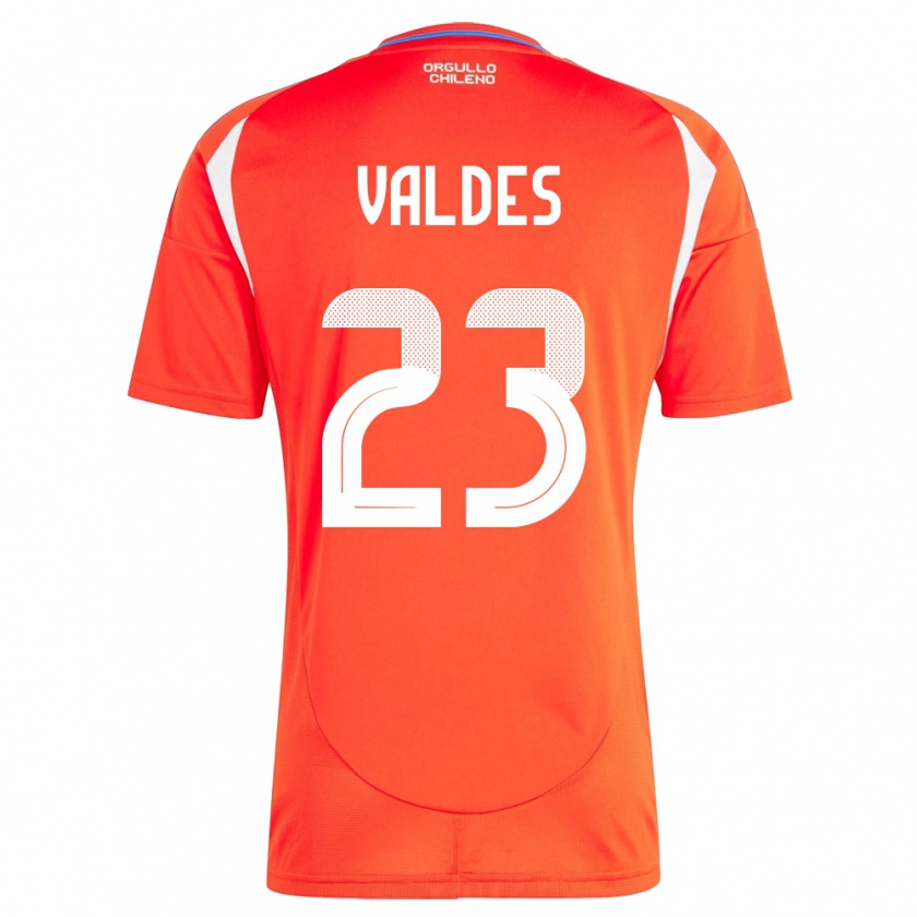 Kandiny Kinder Chile Francisco Valdés #23 Rot Heimtrikot Trikot 24-26 T-Shirt Österreich