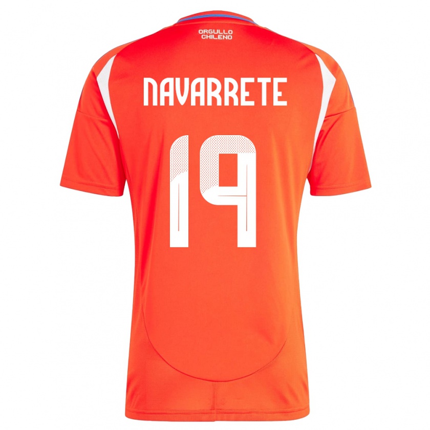 Kandiny Bambino Maglia Cile Valentina Navarrete #19 Rosso Kit Gara Home 24-26 Maglietta