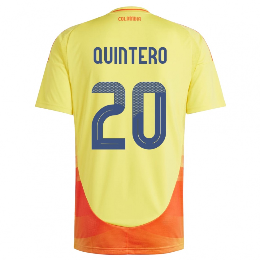 Kandiny Kinder Kolumbien Juan Fernando Quintero #20 Gelb Heimtrikot Trikot 24-26 T-Shirt Österreich