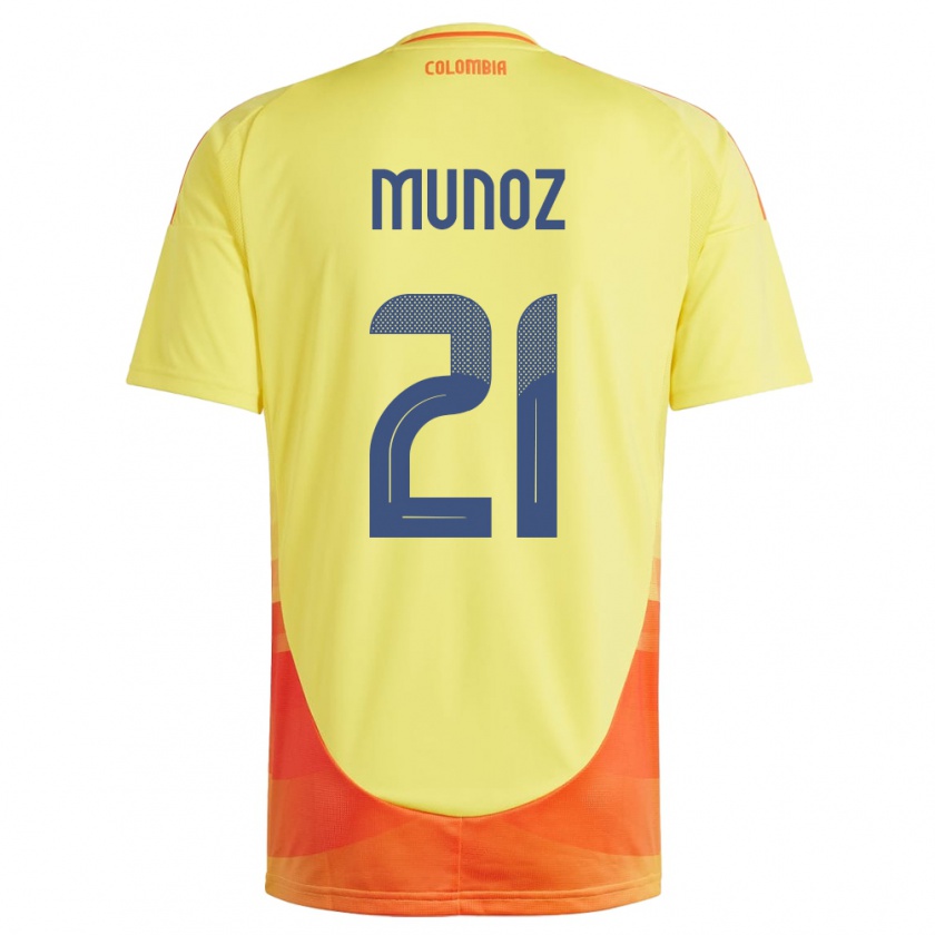 Kandiny Kinder Kolumbien Daniel Muñoz #21 Gelb Heimtrikot Trikot 24-26 T-Shirt Österreich