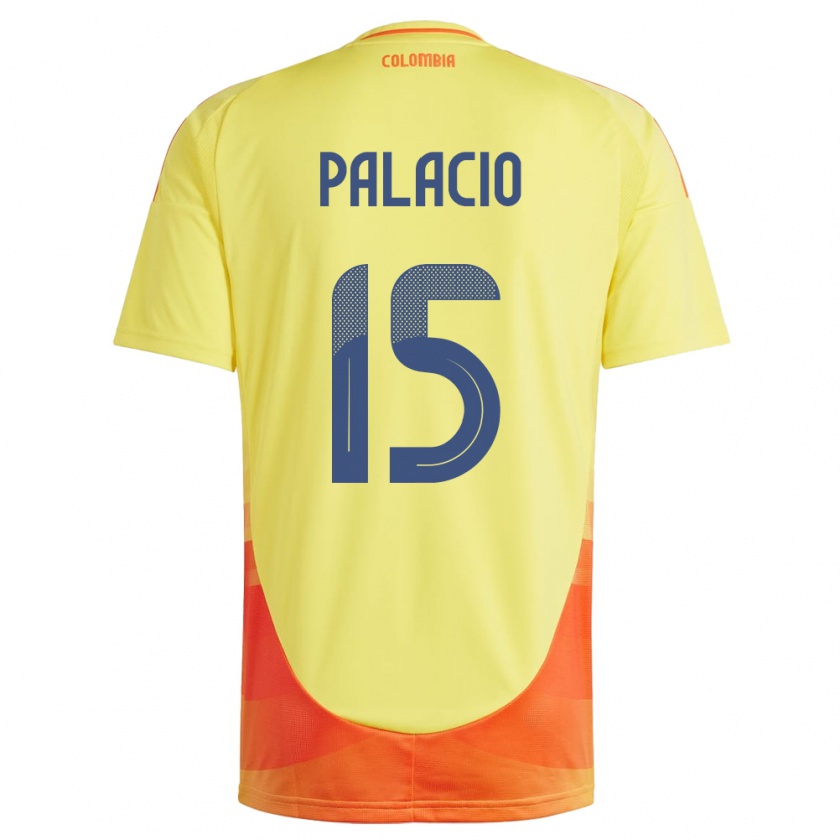 Kandiny Kinderen Colombia Nelson Palacio #15 Geel Thuisshirt Thuistenue 24-26 T-Shirt