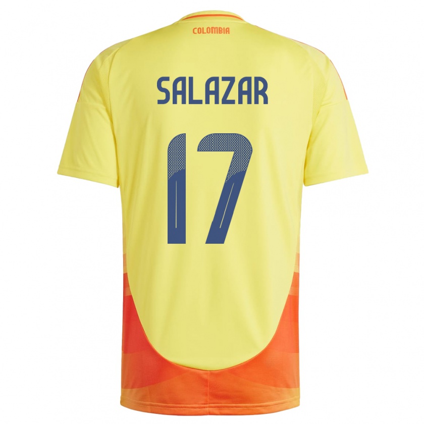 Kandiny Kinderen Colombia Andrés Salazar #17 Geel Thuisshirt Thuistenue 24-26 T-Shirt België