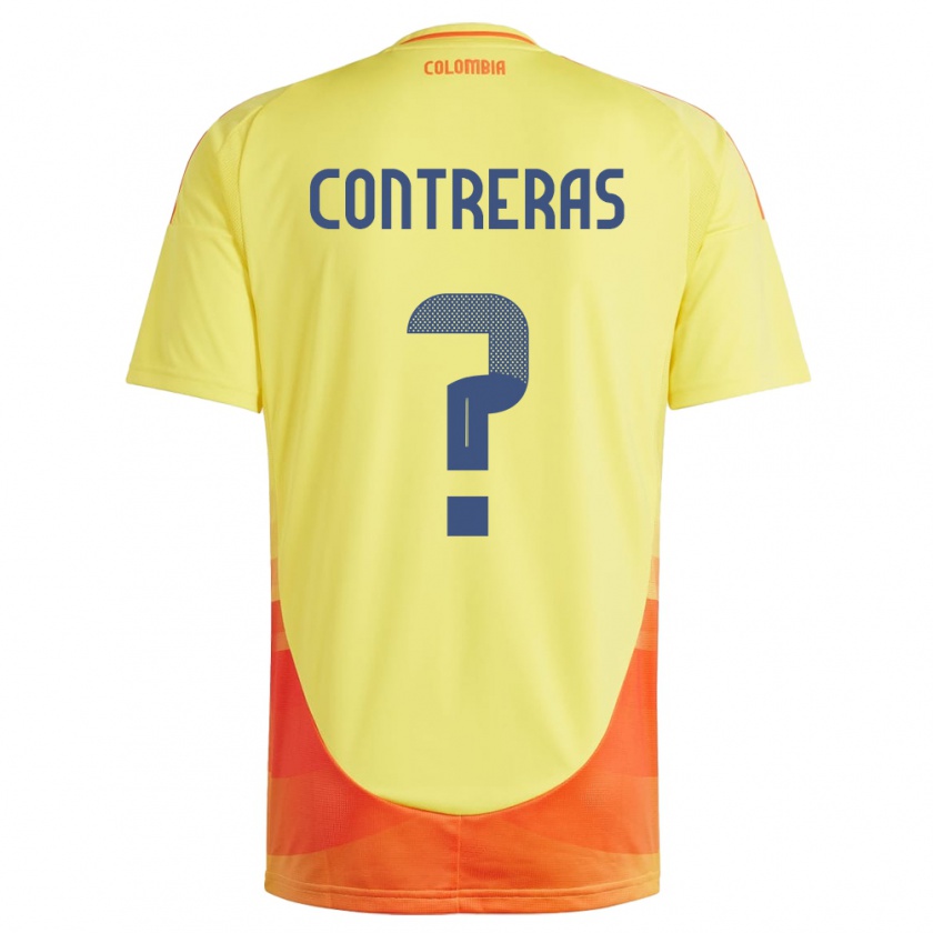 Kandiny Bambino Maglia Colombia David Contreras #0 Giallo Kit Gara Home 24-26 Maglietta