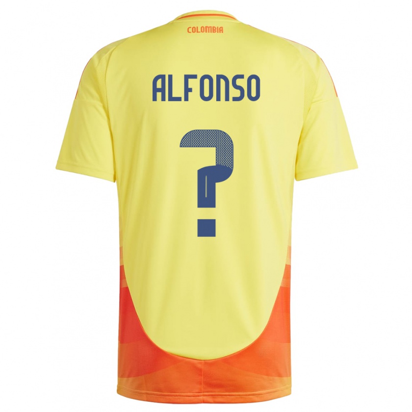 Kandiny Kinderen Colombia Andrés Alfonso #0 Geel Thuisshirt Thuistenue 24-26 T-Shirt België