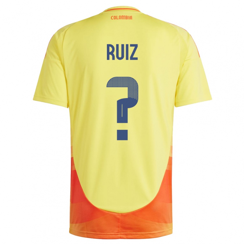 Kandiny Bambino Maglia Colombia Juan Ruiz #0 Giallo Kit Gara Home 24-26 Maglietta