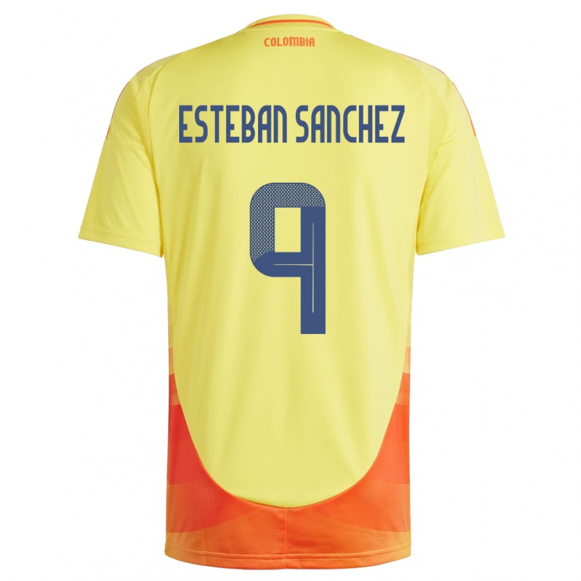 KandinyキッズコロンビアJuan Esteban Sánchez#9黄ホームシャツ24-26ジャージーユニフォーム