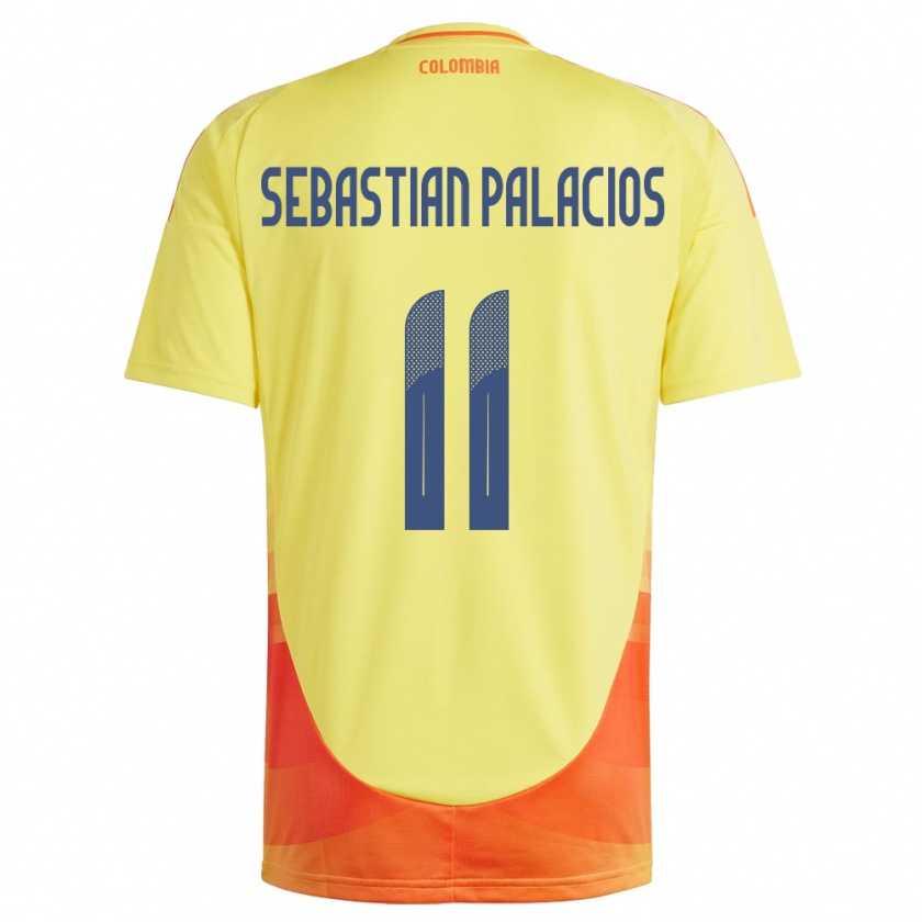 KandinyキッズコロンビアJuan Sebastián Palacios#11黄ホームシャツ24-26ジャージーユニフォーム