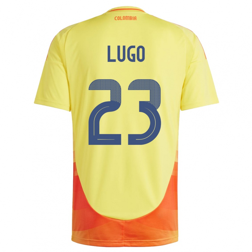 Kandiny Bambino Maglia Colombia Michelle Lugo #23 Giallo Kit Gara Home 24-26 Maglietta