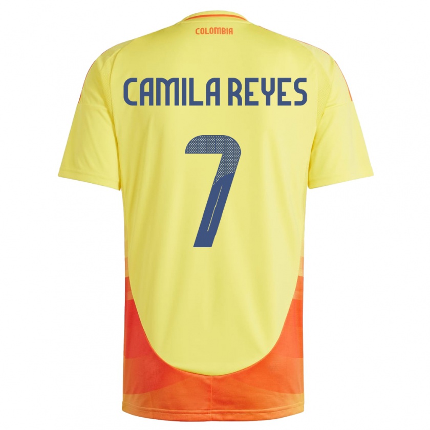 Kandiny Kinderen Colombia María Camila Reyes #7 Geel Thuisshirt Thuistenue 24-26 T-Shirt