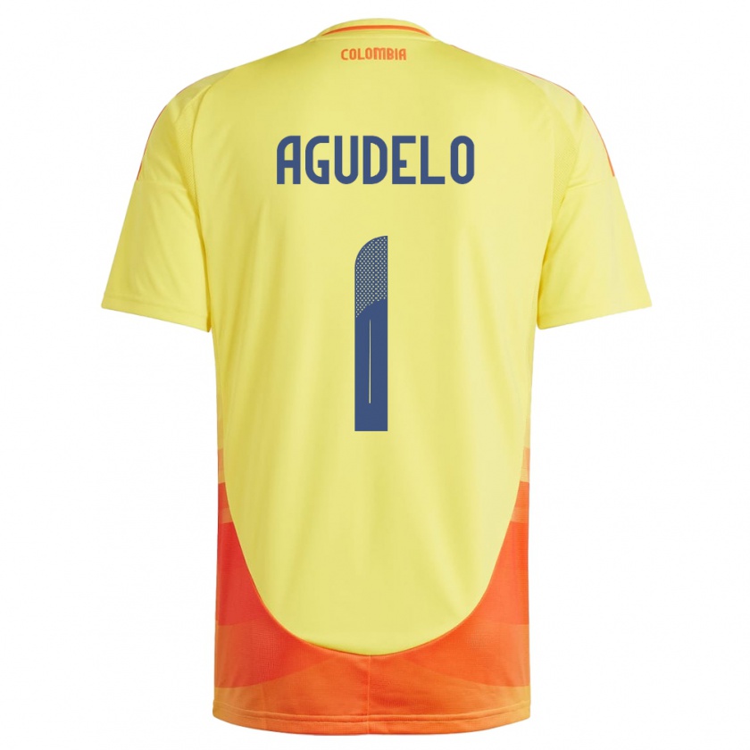 KandinyキッズコロンビアLuisa Agudelo#1黄ホームシャツ24-26ジャージーユニフォーム