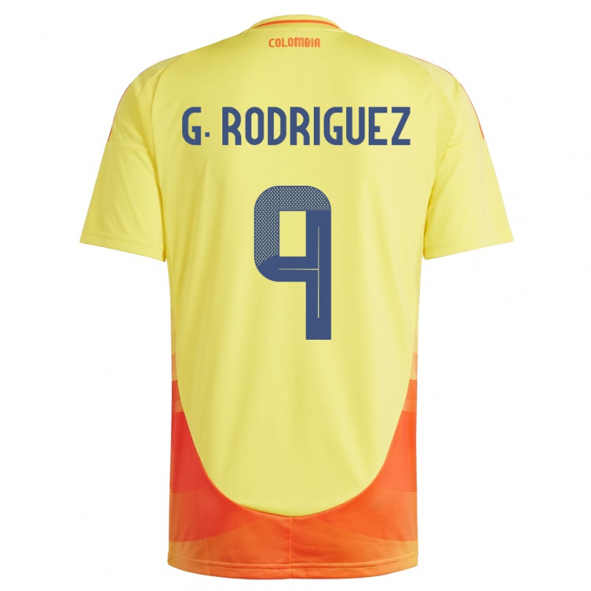 Kandiny Kinderen Colombia Gabriela Rodríguez #9 Geel Thuisshirt Thuistenue 24-26 T-Shirt België