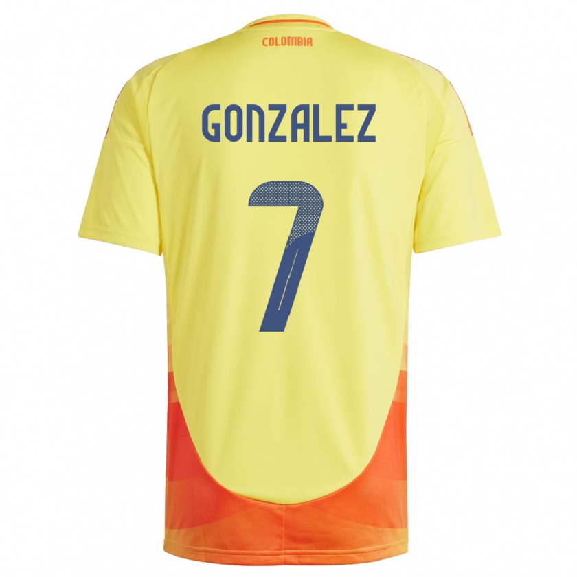 Kandiny Kinderen Colombia Celis González #7 Geel Thuisshirt Thuistenue 24-26 T-Shirt België