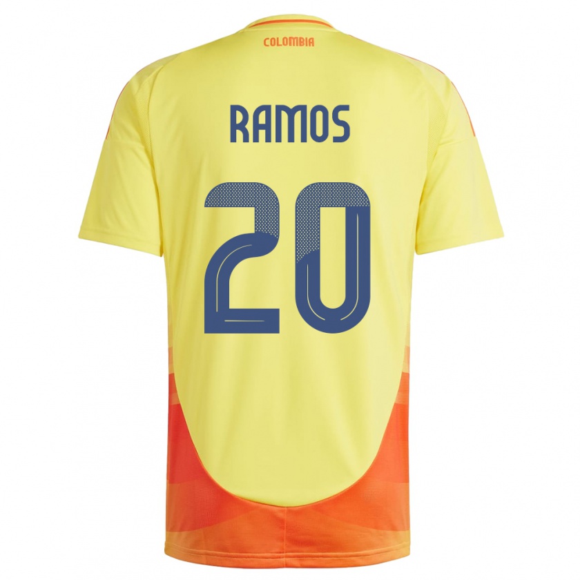 Kandiny Kinderen Colombia Mónica Ramos #20 Geel Thuisshirt Thuistenue 24-26 T-Shirt