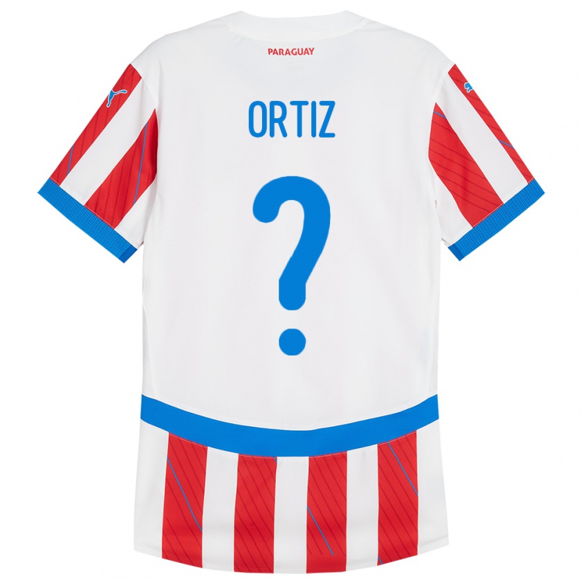 Kandiny Bambino Maglia Paraguay Rolando Ortíz #0 Bianco Rosso Kit Gara Home 24-26 Maglietta