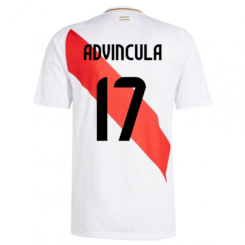 Kandiny Kinderen Peru Luis Advíncula #17 Wit Thuisshirt Thuistenue 24-26 T-Shirt