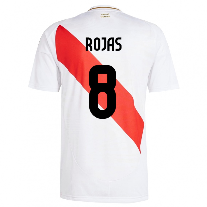 Kandiny Kinderen Peru Álvaro Rojas #8 Wit Thuisshirt Thuistenue 24-26 T-Shirt België