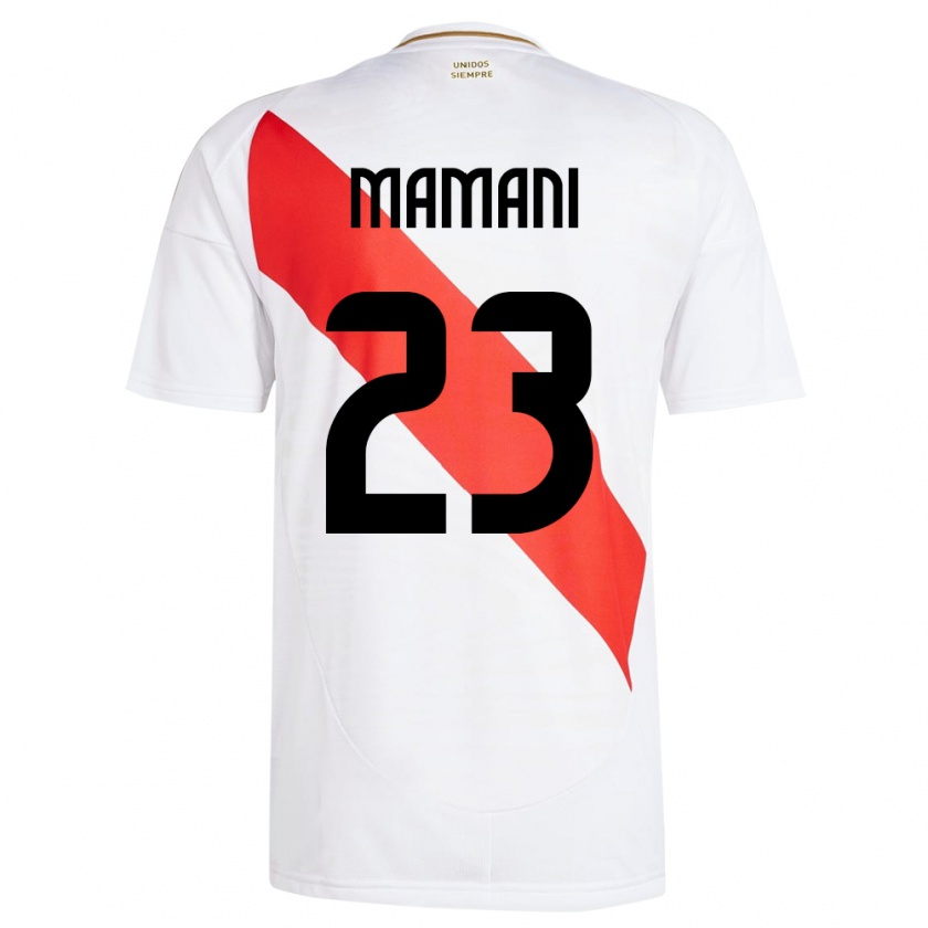 Kandiny Bambino Maglia Perù Julia Mamani #23 Bianco Kit Gara Home 24-26 Maglietta