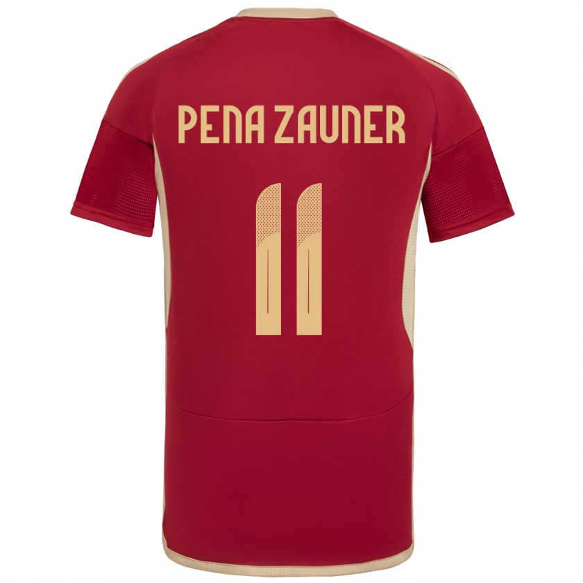 Kandiny Niño Camiseta Venezuela Enrique Peña Zauner #11 Borgoña 1ª Equipación 24-26 La Camisa México