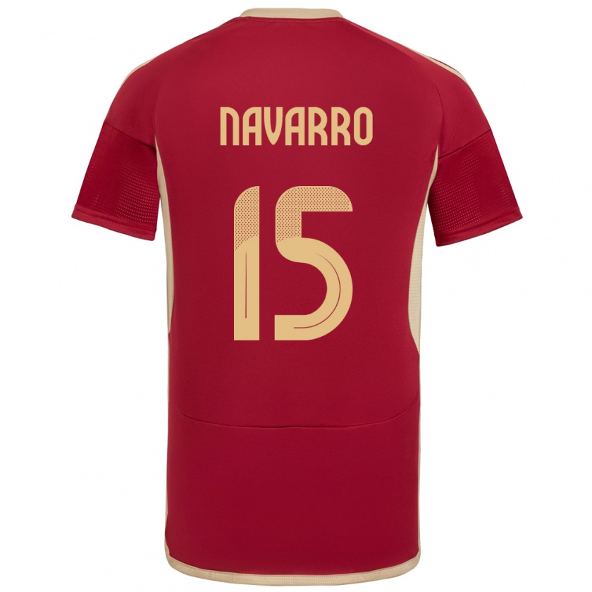 Kandiny Niño Camiseta Venezuela Miguel Navarro #15 Borgoña 1ª Equipación 24-26 La Camisa México