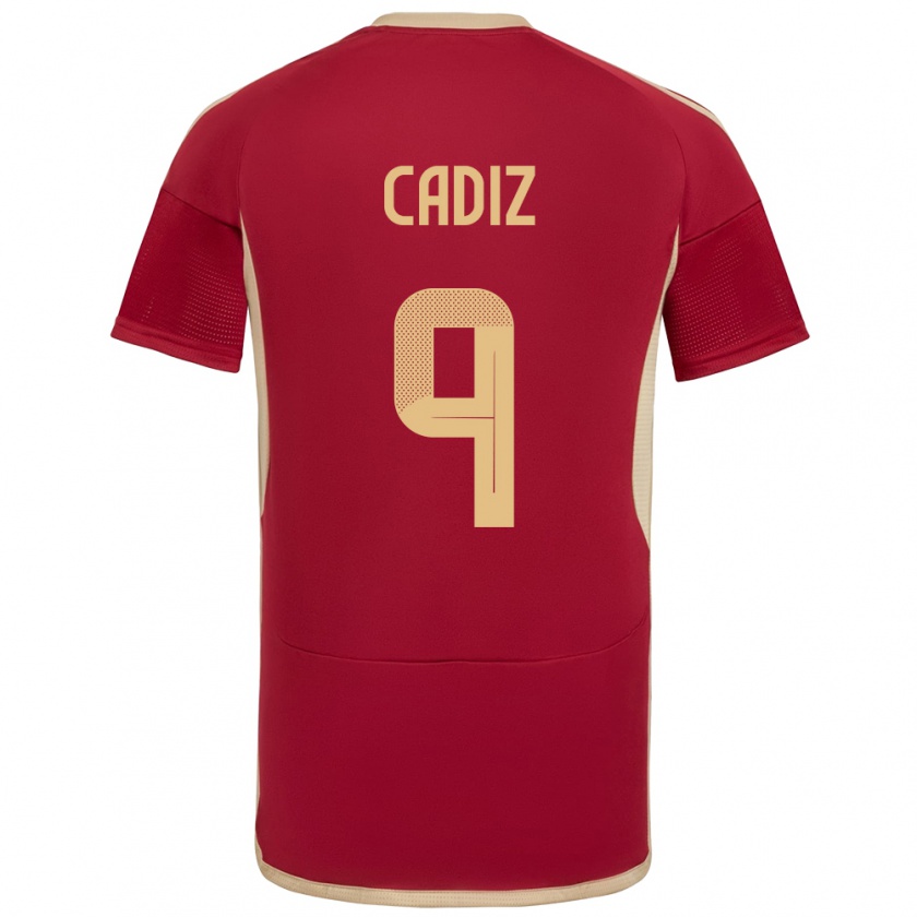 Kandiny Niño Camiseta Venezuela Jhonder Cádiz #9 Borgoña 1ª Equipación 24-26 La Camisa México