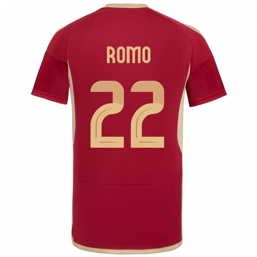 Kandiny Niño Camiseta Venezuela Rafael Romo #22 Borgoña 1ª Equipación 24-26 La Camisa México