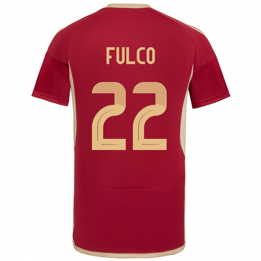 Kandiny Niño Camiseta Venezuela Pedro Fulco #22 Borgoña 1ª Equipación 24-26 La Camisa México