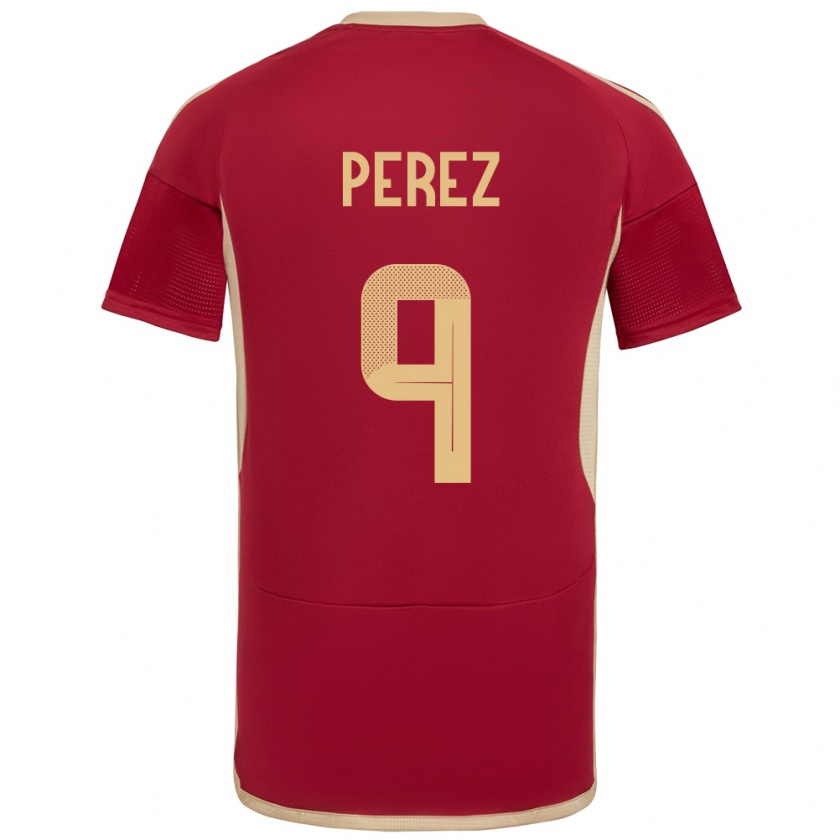 Kandiny Kinder Venezuela Daniel Pérez #9 Burgund Heimtrikot Trikot 24-26 T-Shirt Österreich