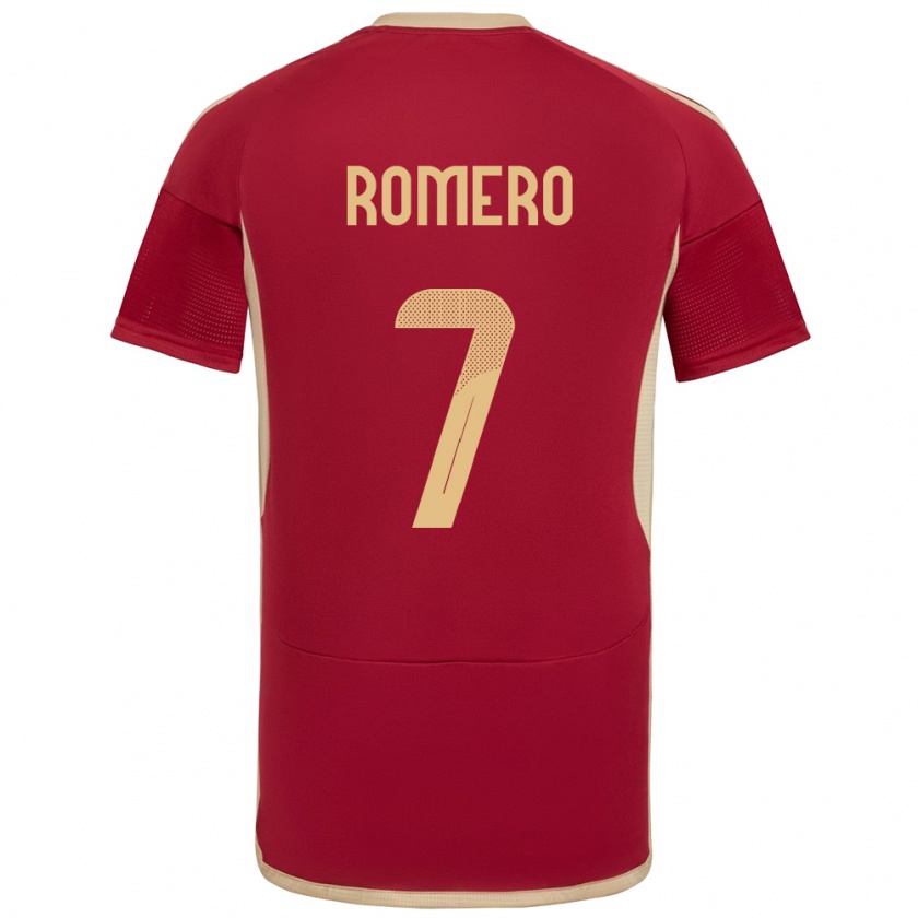 Kandiny Niño Camiseta Venezuela Leenhan Romero #7 Borgoña 1ª Equipación 24-26 La Camisa México