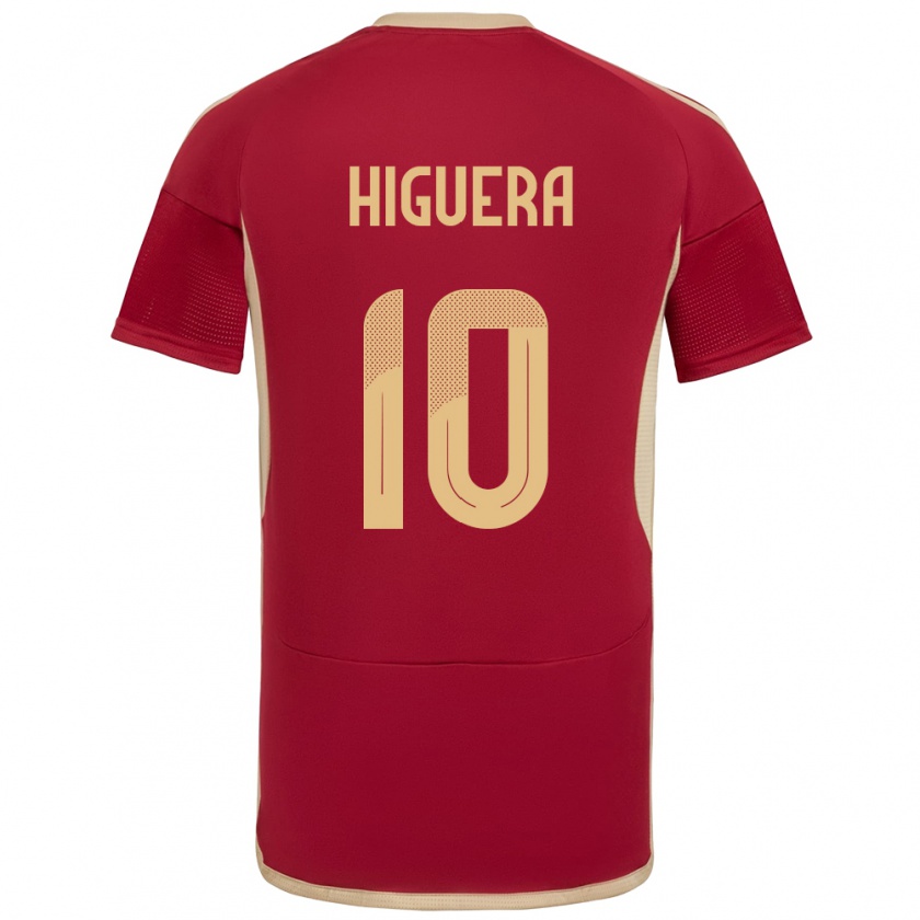 Kandiny Niño Camiseta Venezuela Enyerliannys Higuera #10 Borgoña 1ª Equipación 24-26 La Camisa México