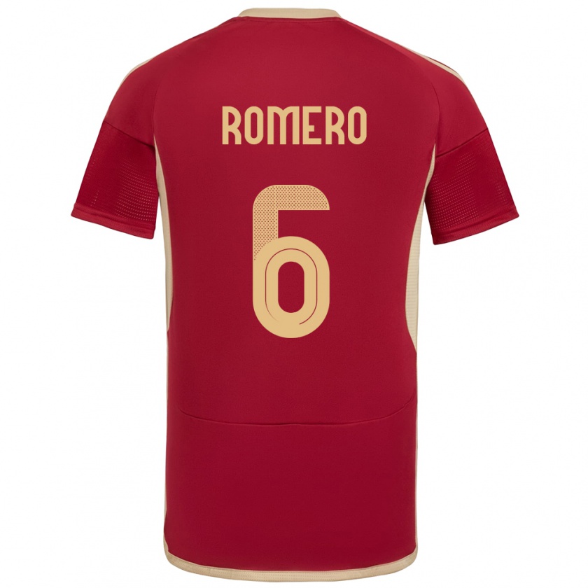 Kandiny Niño Camiseta Venezuela Michelle Romero #6 Borgoña 1ª Equipación 24-26 La Camisa México