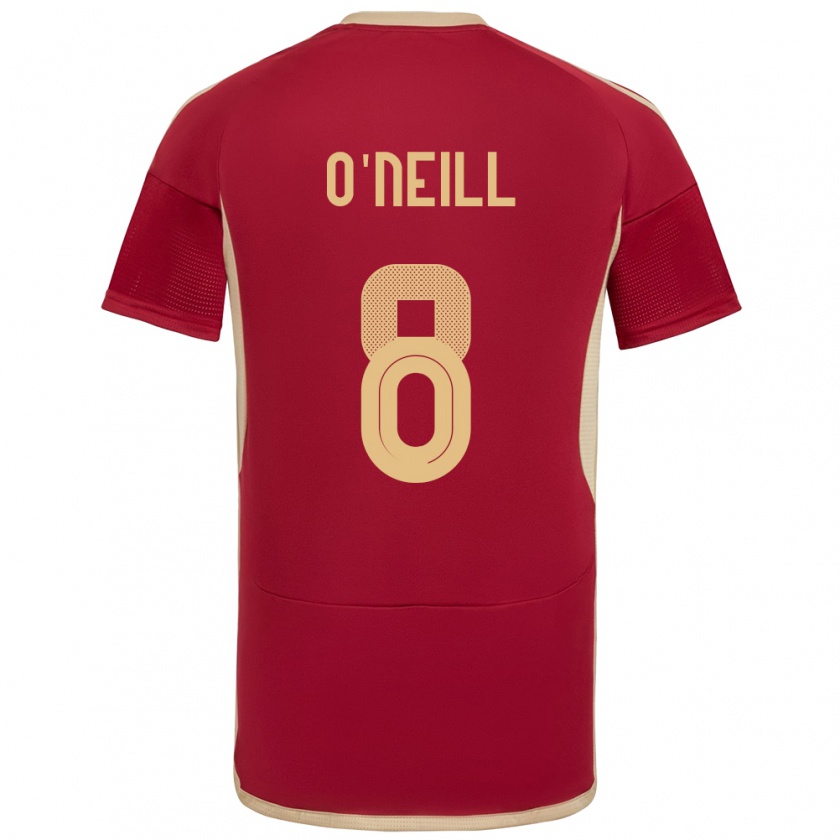 Kandiny Niño Camiseta Venezuela Sonia O'neill #8 Borgoña 1ª Equipación 24-26 La Camisa México