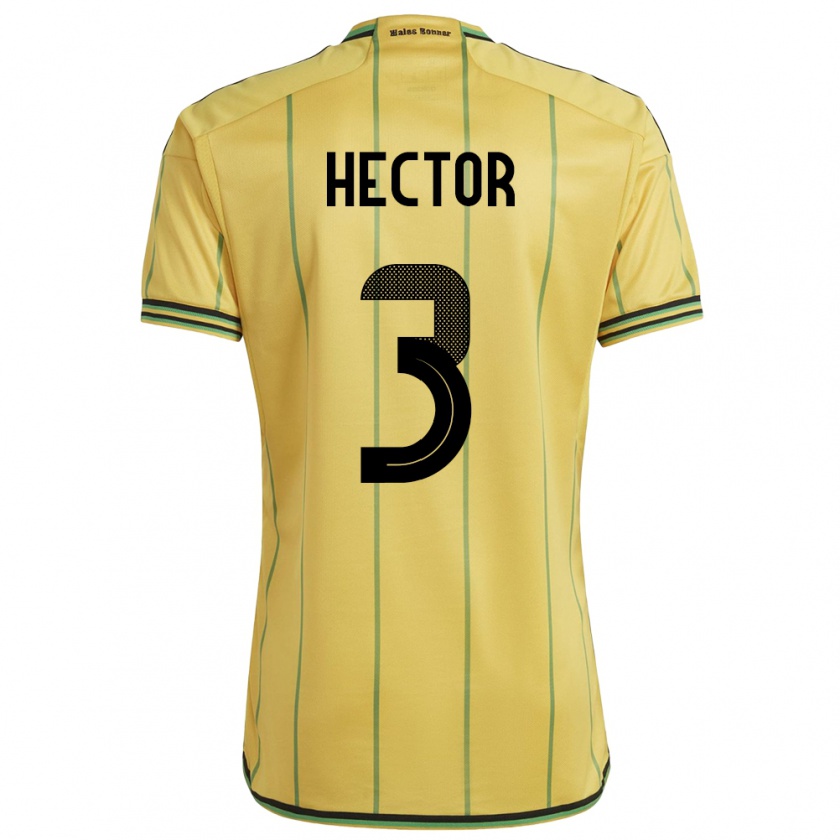 Kandiny Kinderen Jamaica Michael Hector #3 Geel Thuisshirt Thuistenue 24-26 T-Shirt