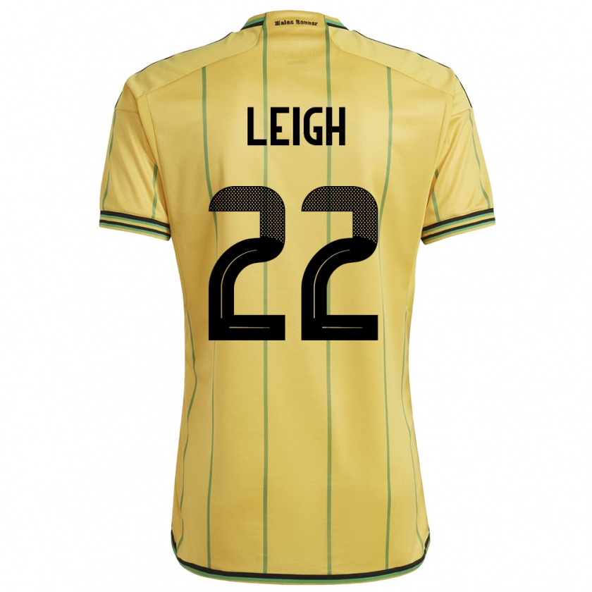 Kandiny Bambino Maglia Giamaica Greg Leigh #22 Giallo Kit Gara Home 24-26 Maglietta